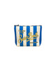 Aline clutch bag with blue stripe print