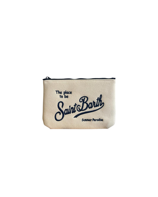 Pochette Aline in canvas Panna ALI0047 00196L MC2 SAINT BARTH 