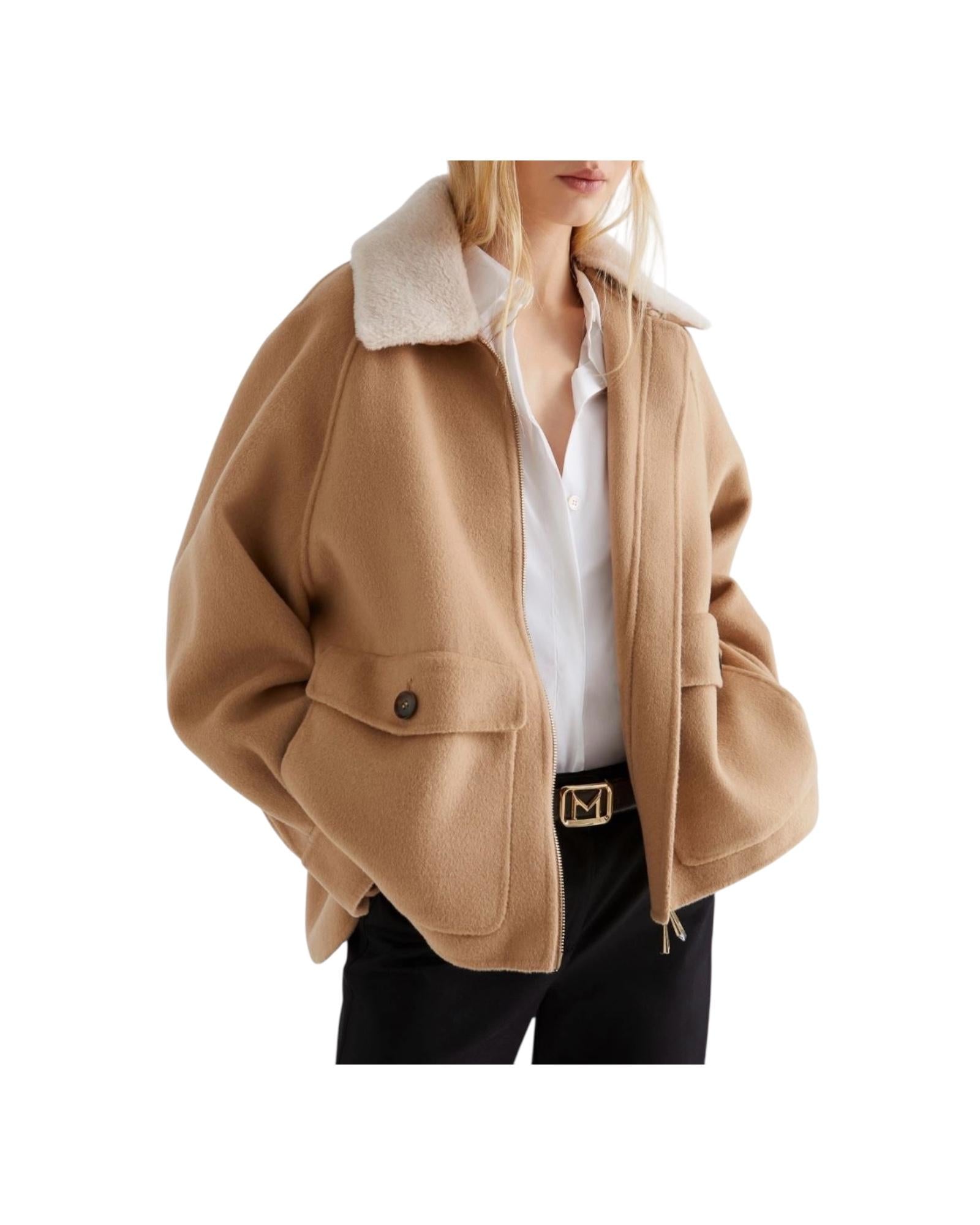 Giaccone in double di misto lana Cammello GETTONE 001 MARELLA 