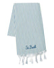 Fouta classico a nido d'ape con righe bianco celesti