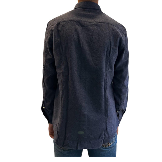 Camicia uomo in flanella Blu B2338 13 BASTONCINO 