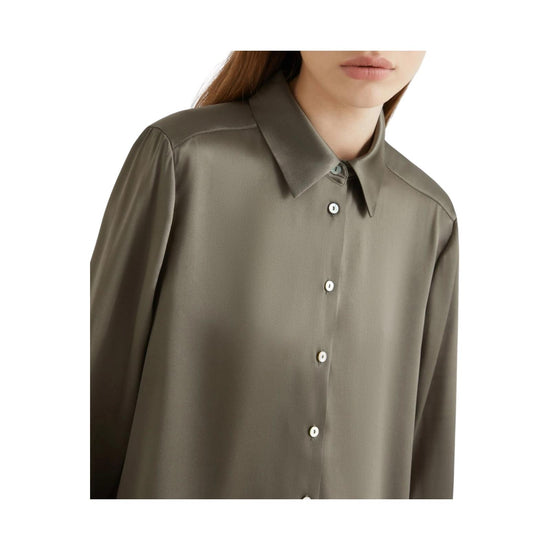 Camicia in raso di misto seta Verde BUNNY 002 MARELLA 