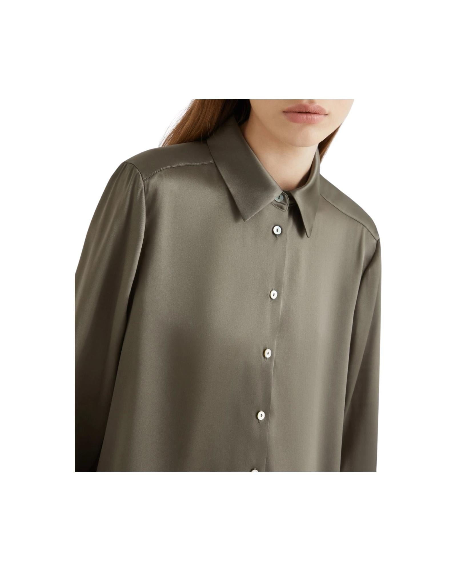 Camicia in raso di misto seta Verde BUNNY 002 MARELLA 