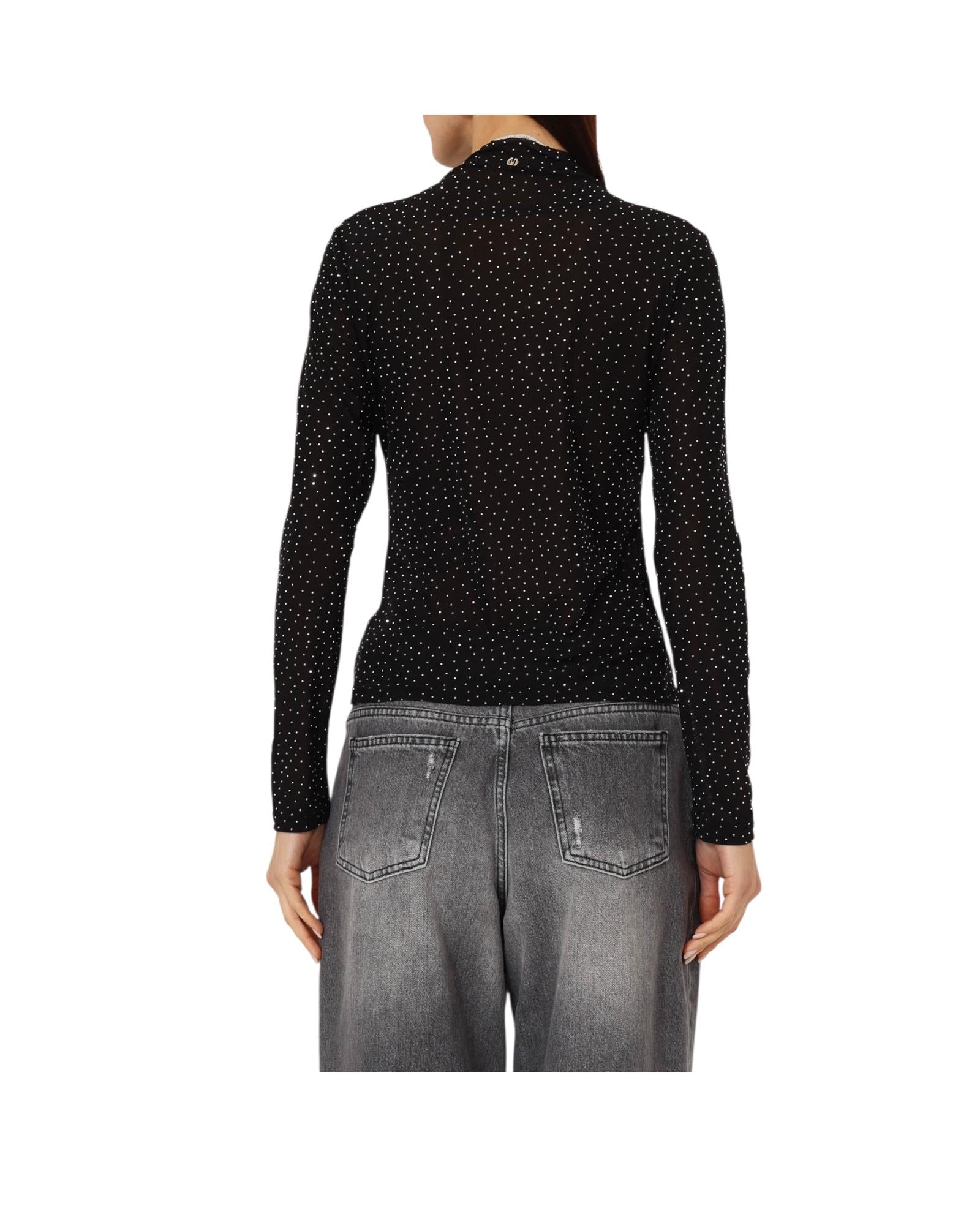 Maglia con strass Nero D01E0998 NERO Philia loft 