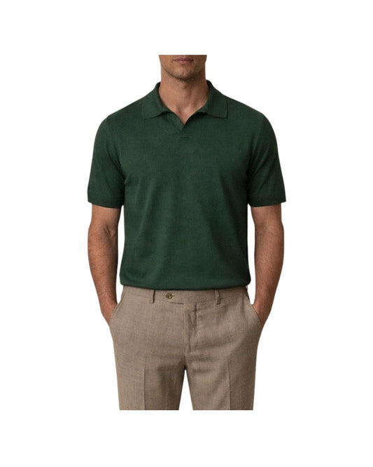 Polo senza bottoni Verde M5425 VERDE +39MAsq 