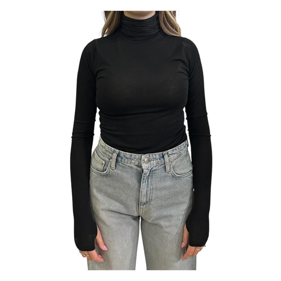 Maglia Lurex collo alto e manica lunga Nero ARABELLE LUREX 90 CHS 