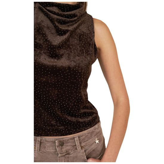 Top con strass Marrone M38F1395 MARRONE SOUVENIR 