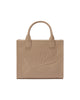 Borsa Vanity Midi in pelle martellata Tortora