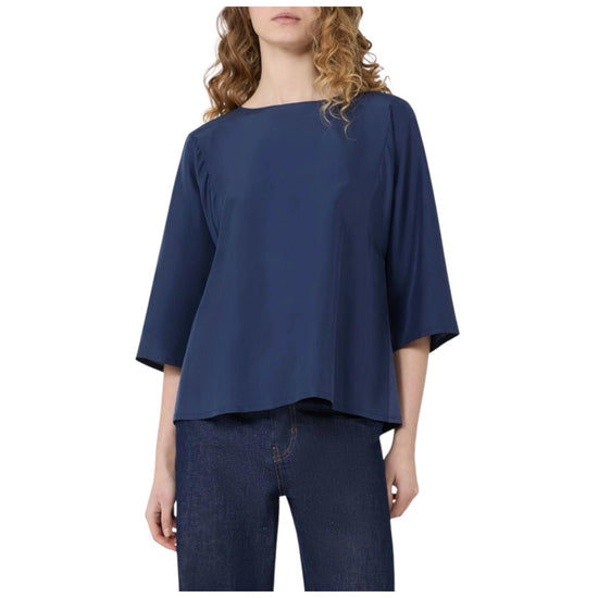 Blusa in habotai di seta e jersey Blu FASTOSO 005 MAX MARA WEEKEND 