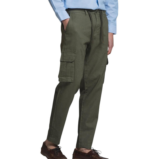 Pantalone Cargo in misto lino Military green ELMON MLNC03 IMPURE 