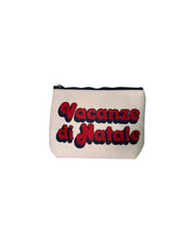 Pochette Aline Vacanze logo Bianco Velluto