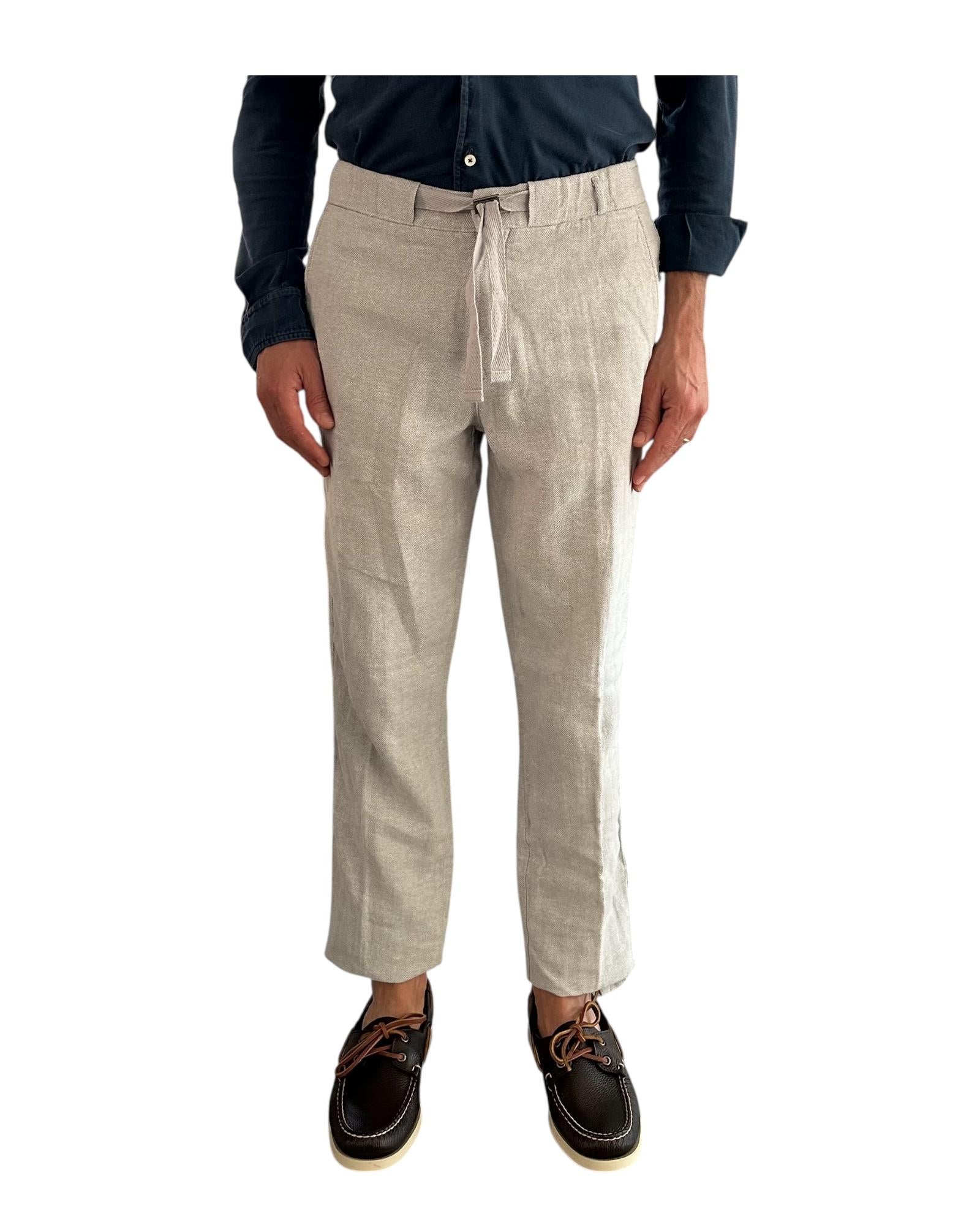 Pantalone misto lino Light Grey AU25S31PA PA1432 LIGHT GREY Alley docks