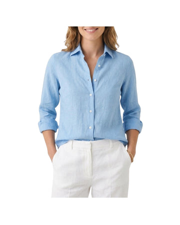 Camicia Donna in lino Celeste D050 PAOLA 3 BASTONCINO 