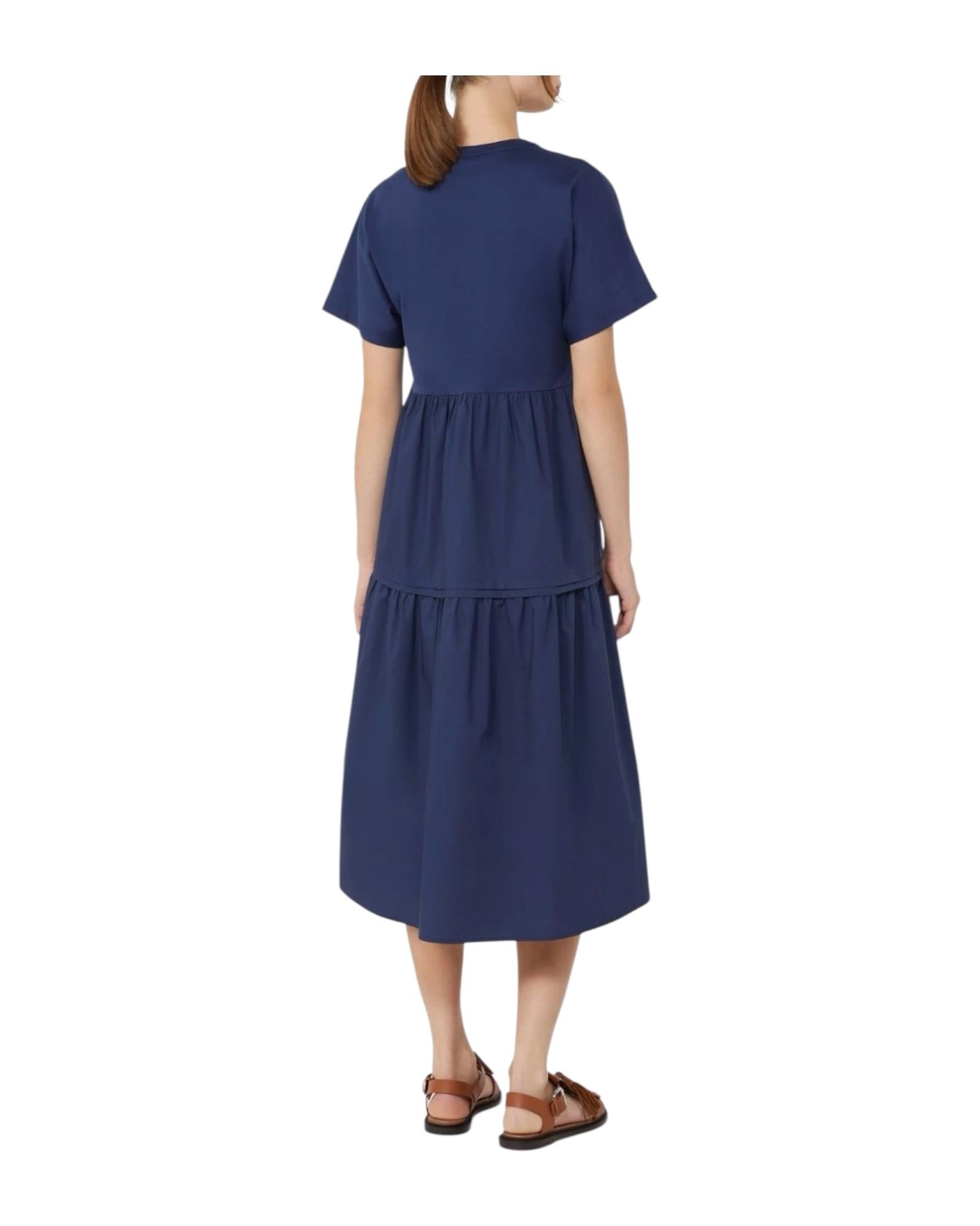 Abito a balze in jersey di cotone Blu CAPSULA 005 MAX MARA WEEKEND