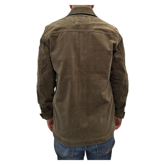 Overshirt in velluto Night green AU26W04OS PA1547 NIGHT GREEN Alley docks 