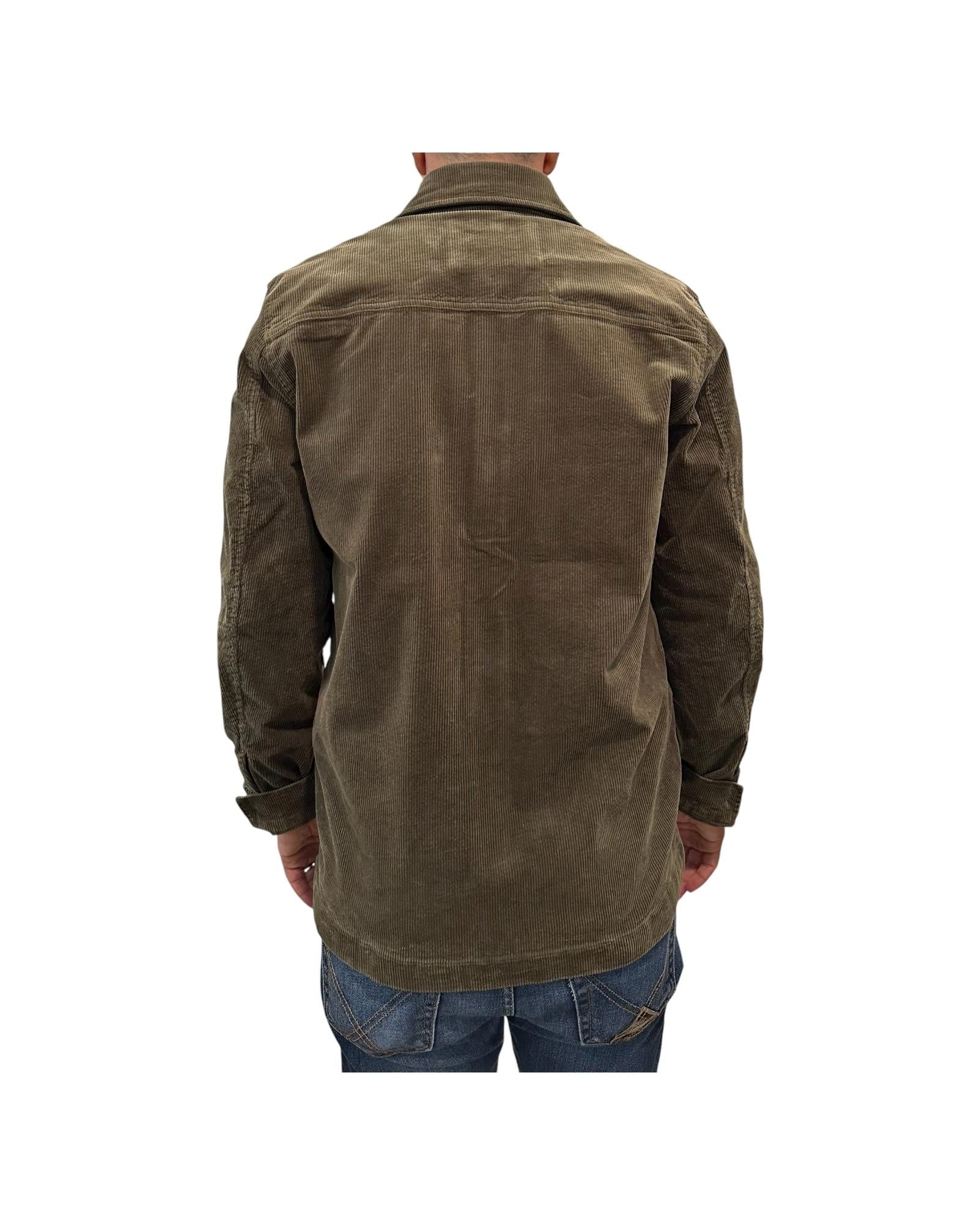 Overshirt in velluto Night green AU26W04OS PA1547 NIGHT GREEN Alley docks 