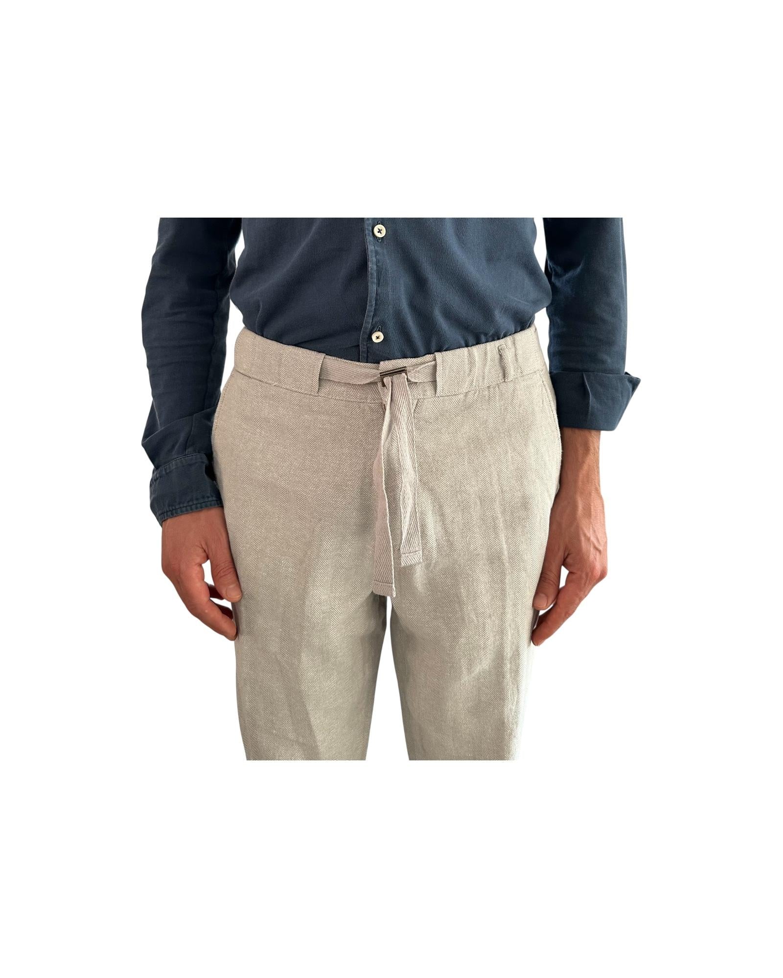 Pantalone misto lino Light Grey AU25S31PA PA1432 LIGHT GREY Alley docks 