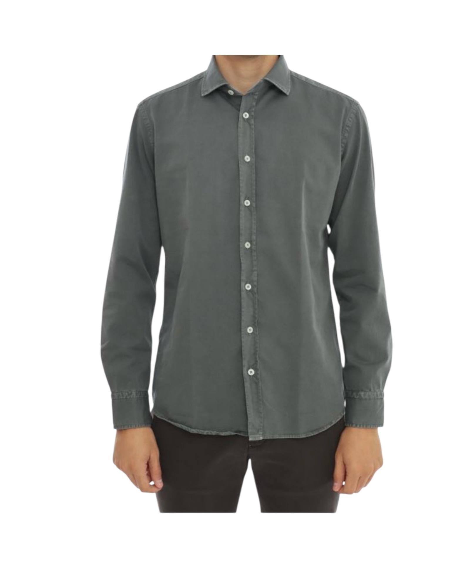 Camicia uomo in cotone Grigio B1379 14 BASTONCINO 