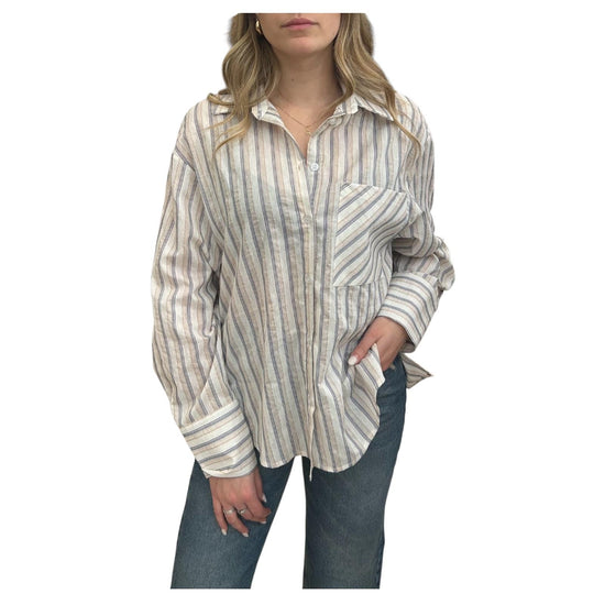 Camicia Over a righe CFW Q042 030 HAVEONE 