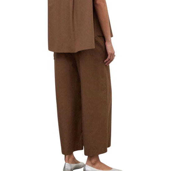 Pantalone cropped in popeline Cioccolata PCH DP9741 CIOCCOLATA OTTOD'AME 