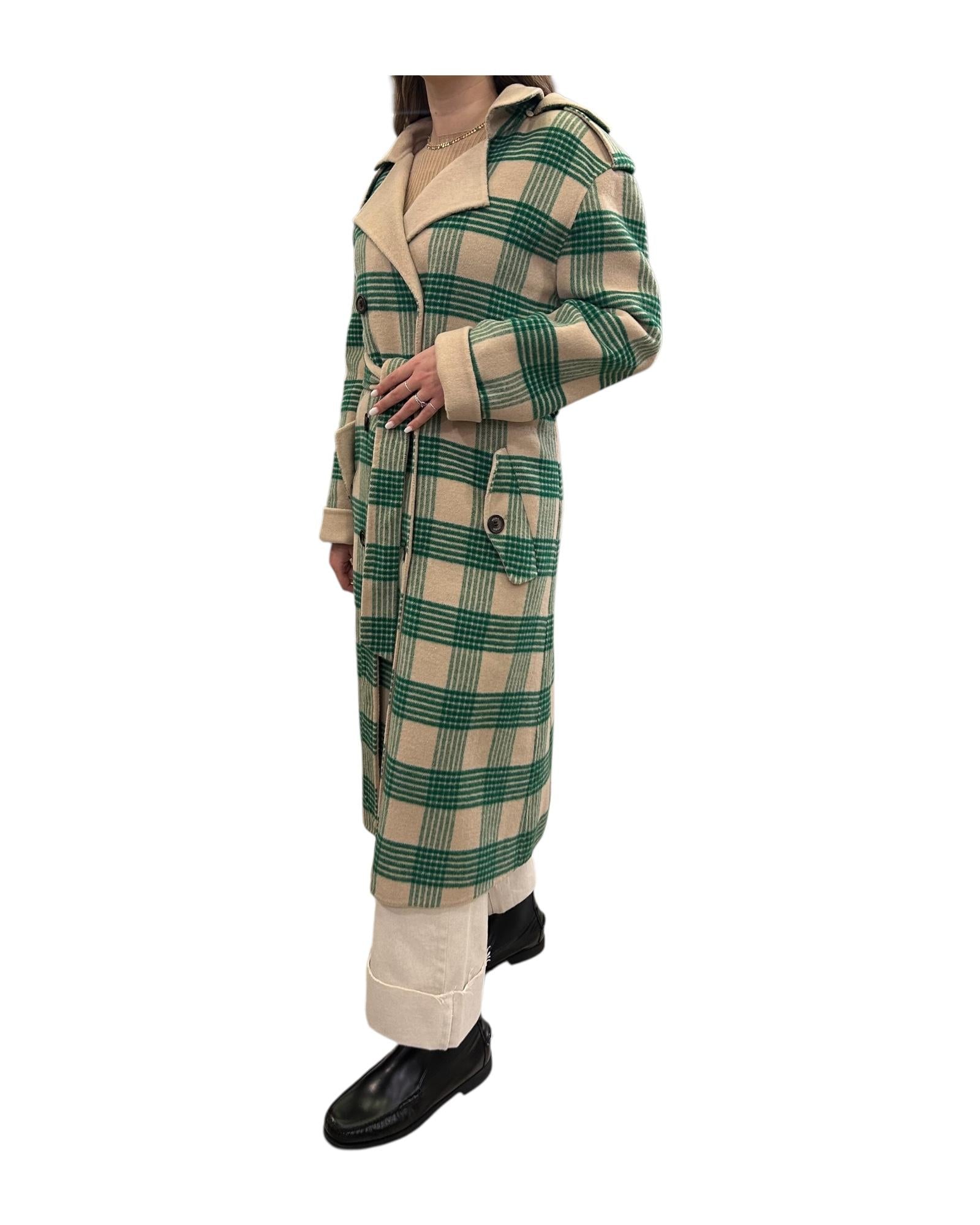 Cappotto Over Check verde TX0018 CHEK VICOLO 