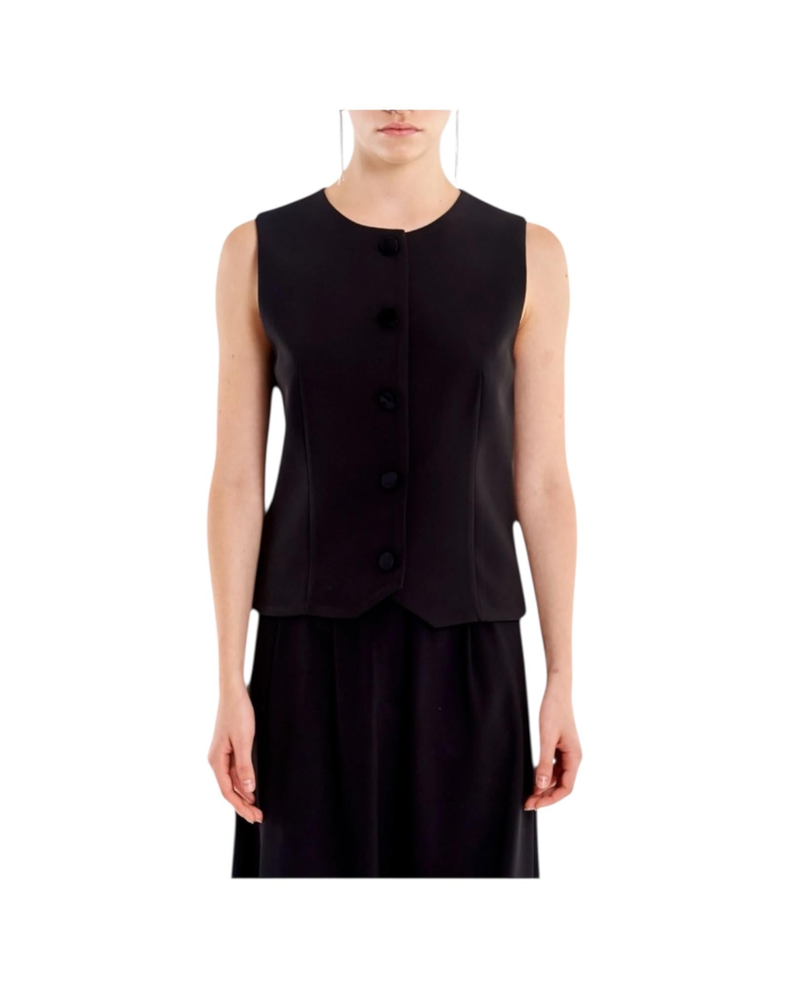 Gilet girocollo con bottoni Nero TF0391 NERO VICOLO