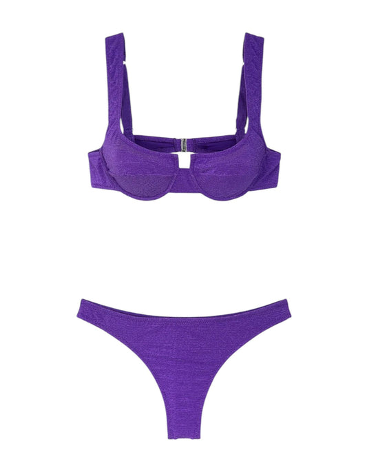 Bikini Donna F**K Reggiseno con Ferretto e Slip Americano Fisso Viola 1142PR PURPLE F**K 