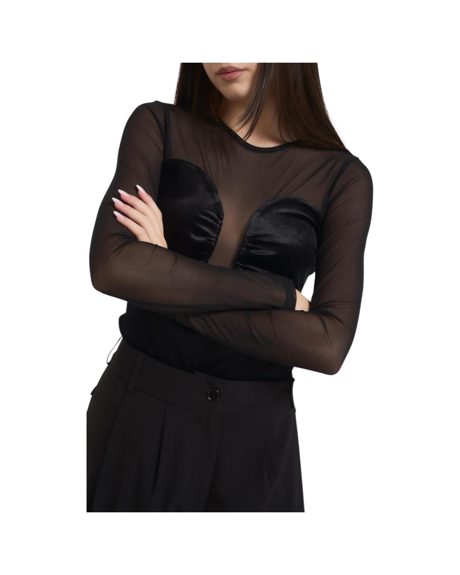 Body semitrasparente Nero TF0391 NERO VICOLO 