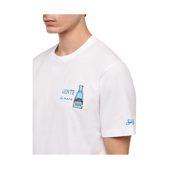 T-Shirt Portofino con stampa Gente di mare e ricamo POT0001 04456L MC2 SAINT BARTH 