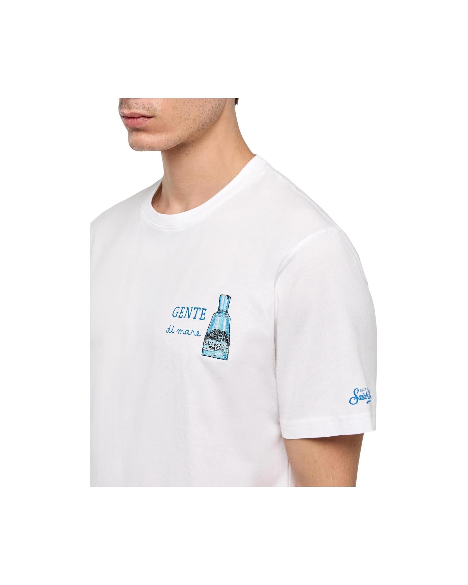 T-Shirt Portofino con stampa Gente di mare e ricamo POT0001 04456L MC2 SAINT BARTH 