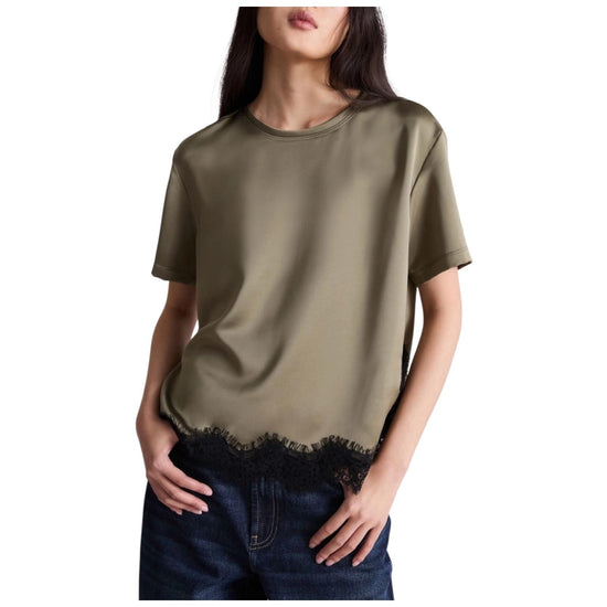 T-shirt in raso con pizzo Kaki CARIOCA 001 MARELLA 