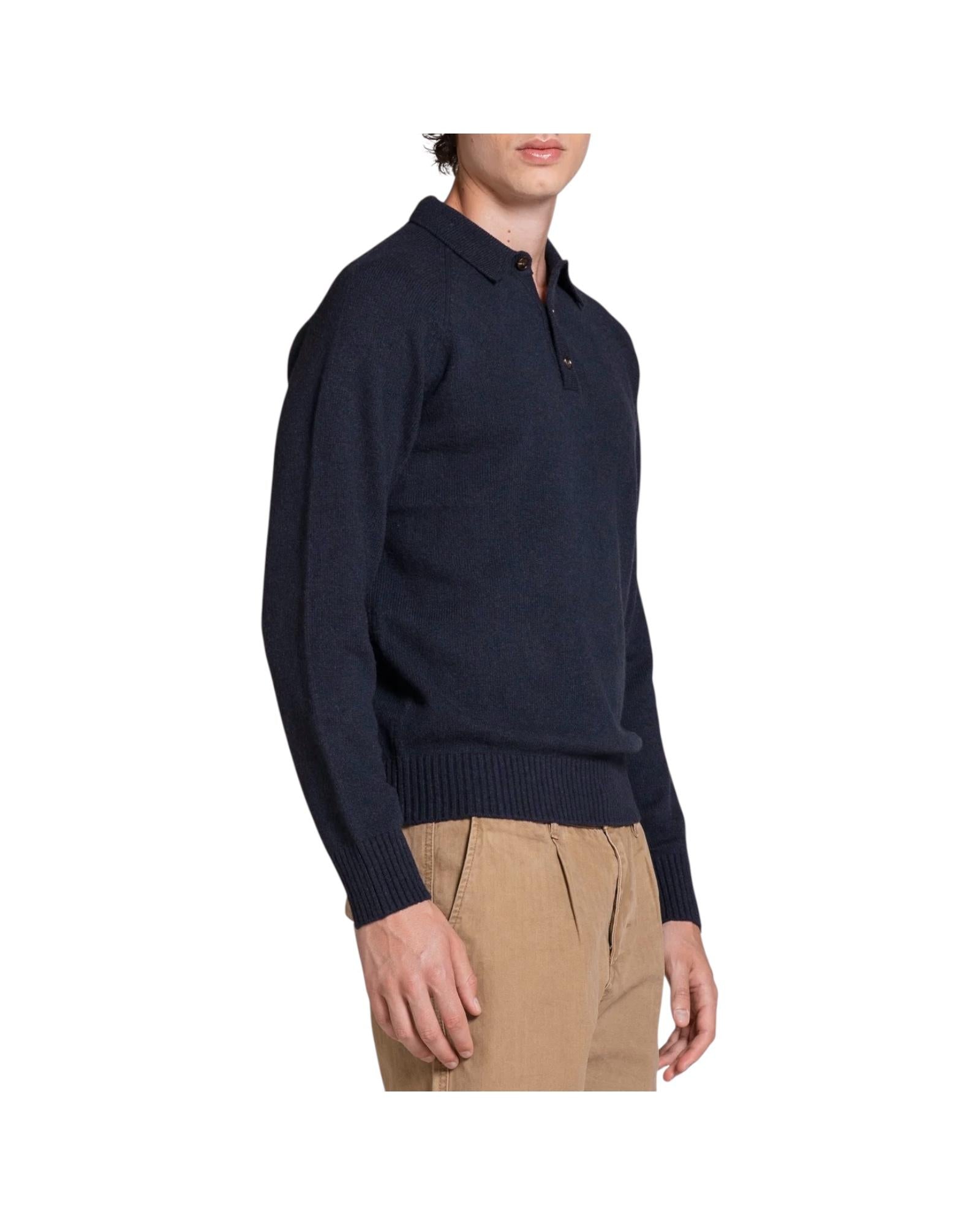 Polo in lana Navy COLIN WN8C01 IMPURE