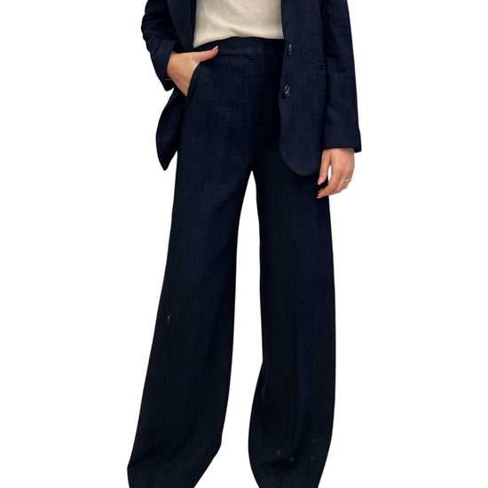 Pantalone Palazzo in velluto lavorato Blu PCB P033 004 haveone 