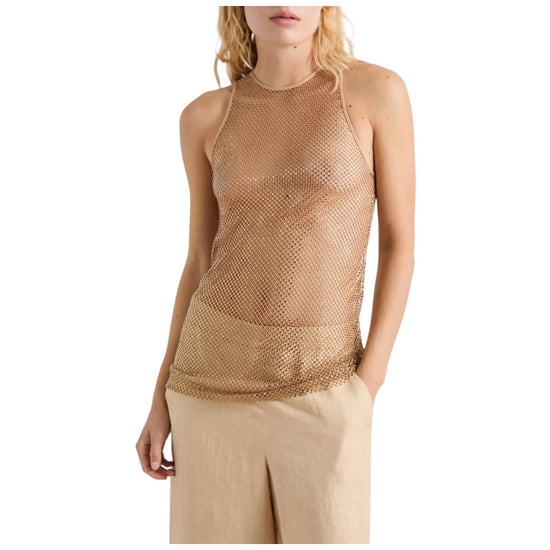 Top in rete con strass Miele DRY 001 MARELLA 