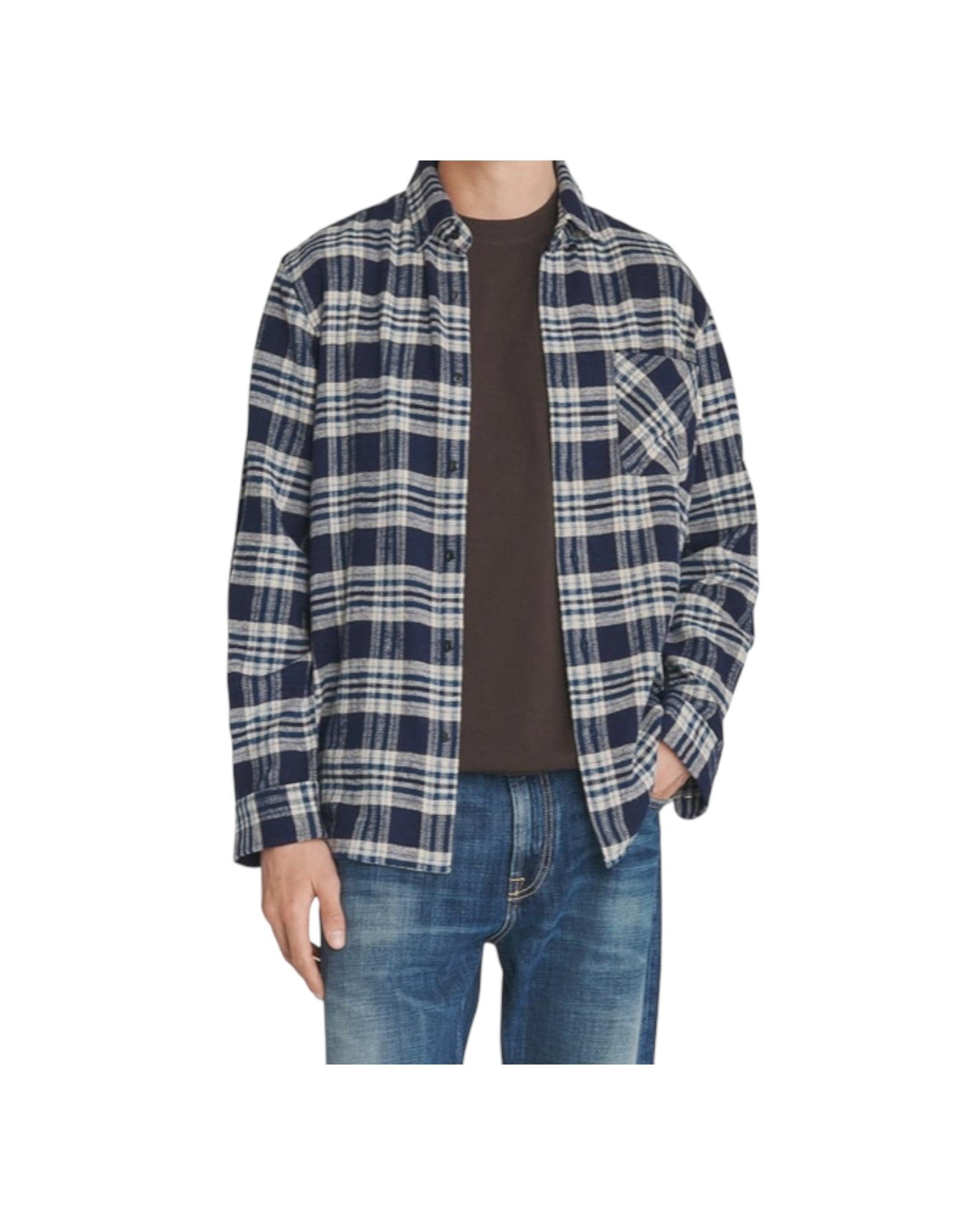 Camicia uomo a quadri con colletto button-down RRU90059CQ191510 C0001 ROY ROGER'S
