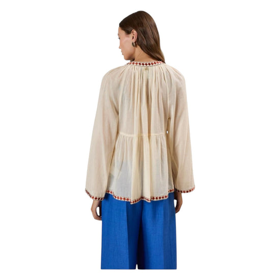 Camicia Stile Etnico X37K0006 CREMA SOUVENIR 