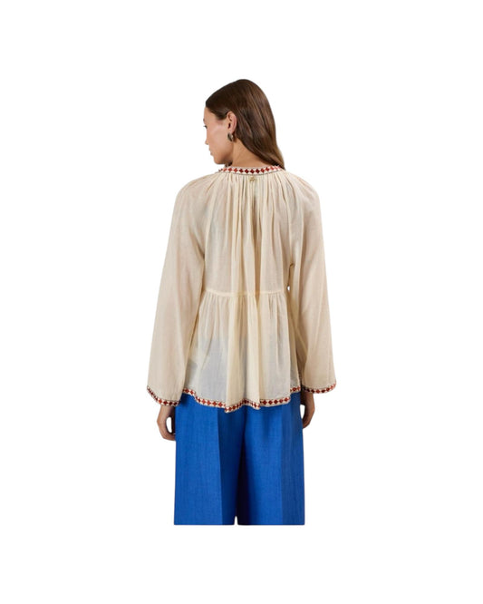 Camicia Stile Etnico X37K0006 CREMA SOUVENIR 