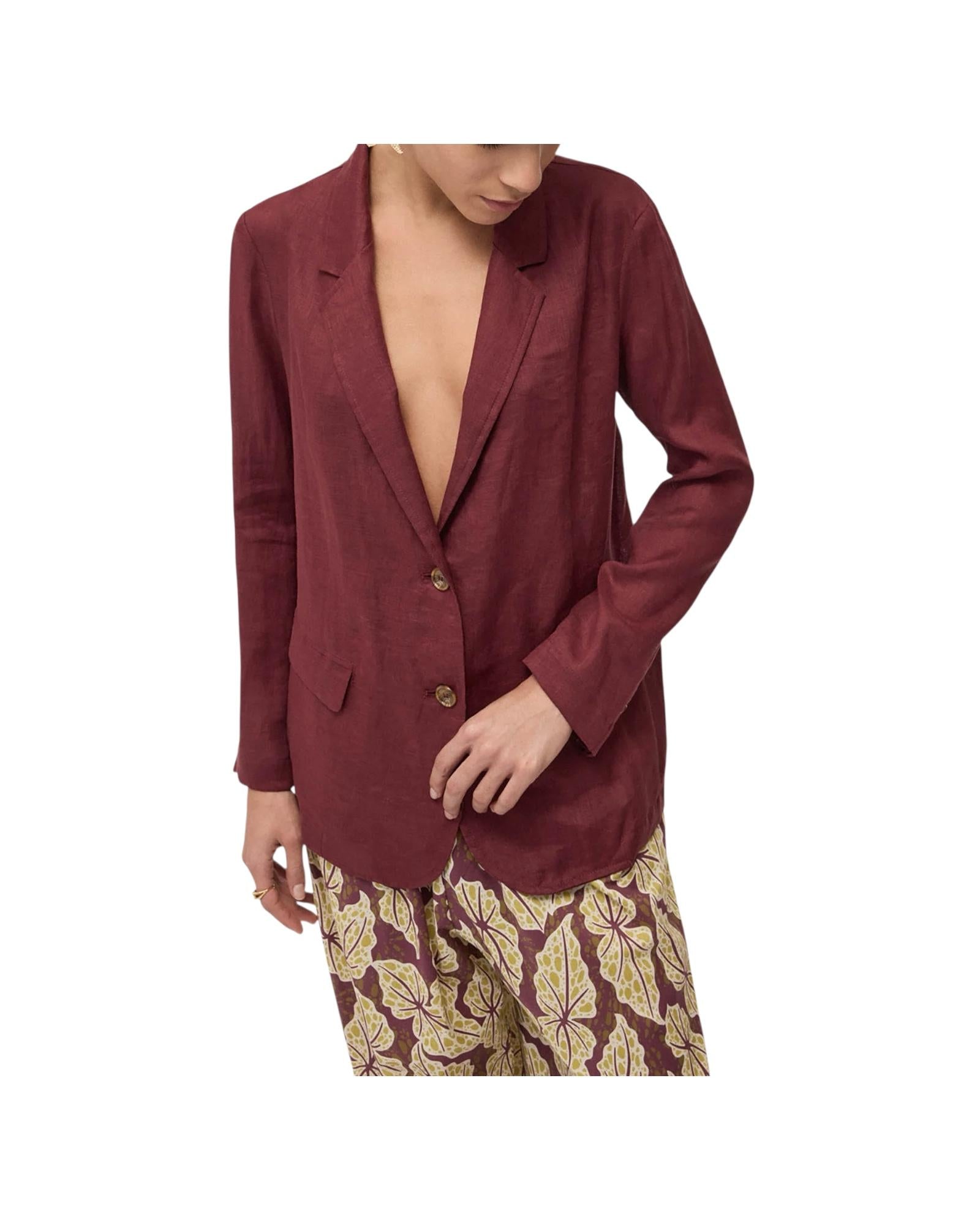 Blazer in lino Merlot MSM DG6211 MERLOT OTTOD'AME 