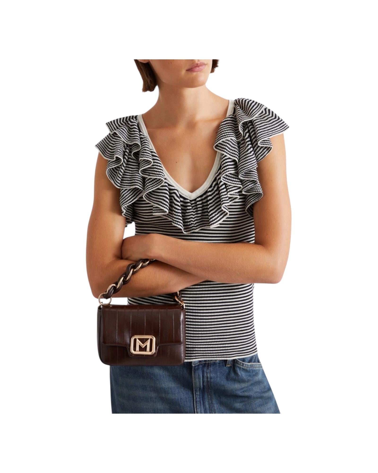 Borsa Le Muse small stampa rettile Testa di moro LONTRA 003 MARELLA 