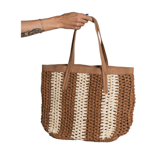 Borsa Tote in raffia Tobacco AMARI TOBACCO IMPURE 