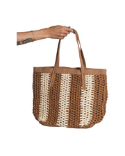 Borsa Tote in raffia Tobacco