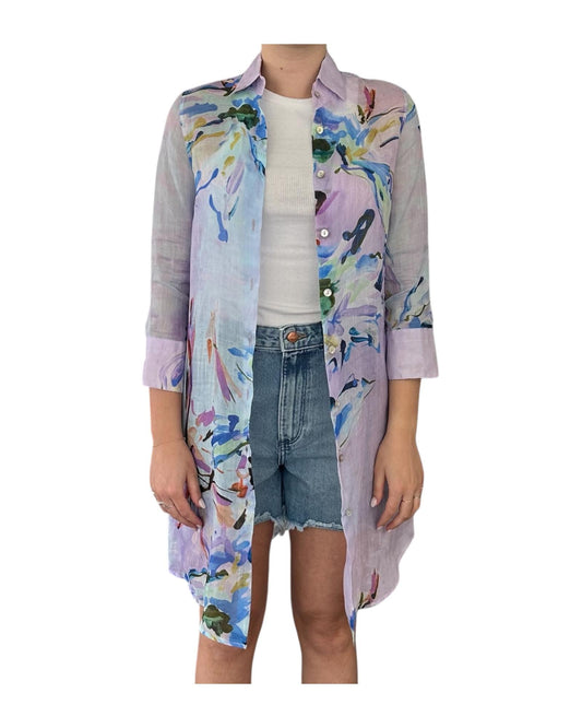 Camicione in Ramie glicine D928 3 BASTONCINO 
