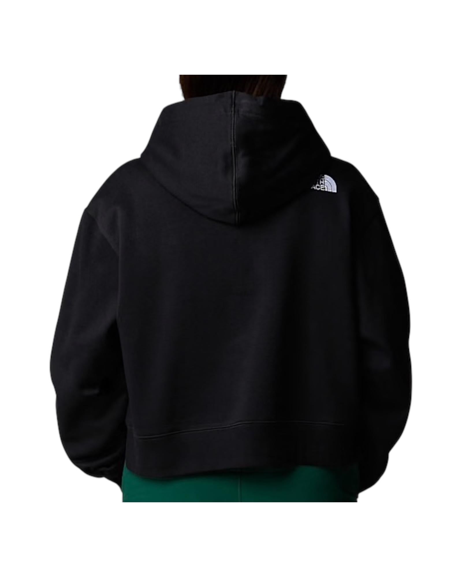 Felpa con cappuccio corta in vita Essential Black NF0A89EX BLACK THE NORTH FACE 