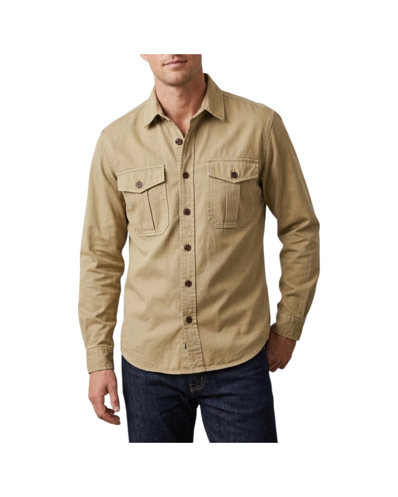 Gabardine Guide Shirt Sand GABARDINE GUIDE SHIRT ALASKA SAND CHESAPEAKE'S 