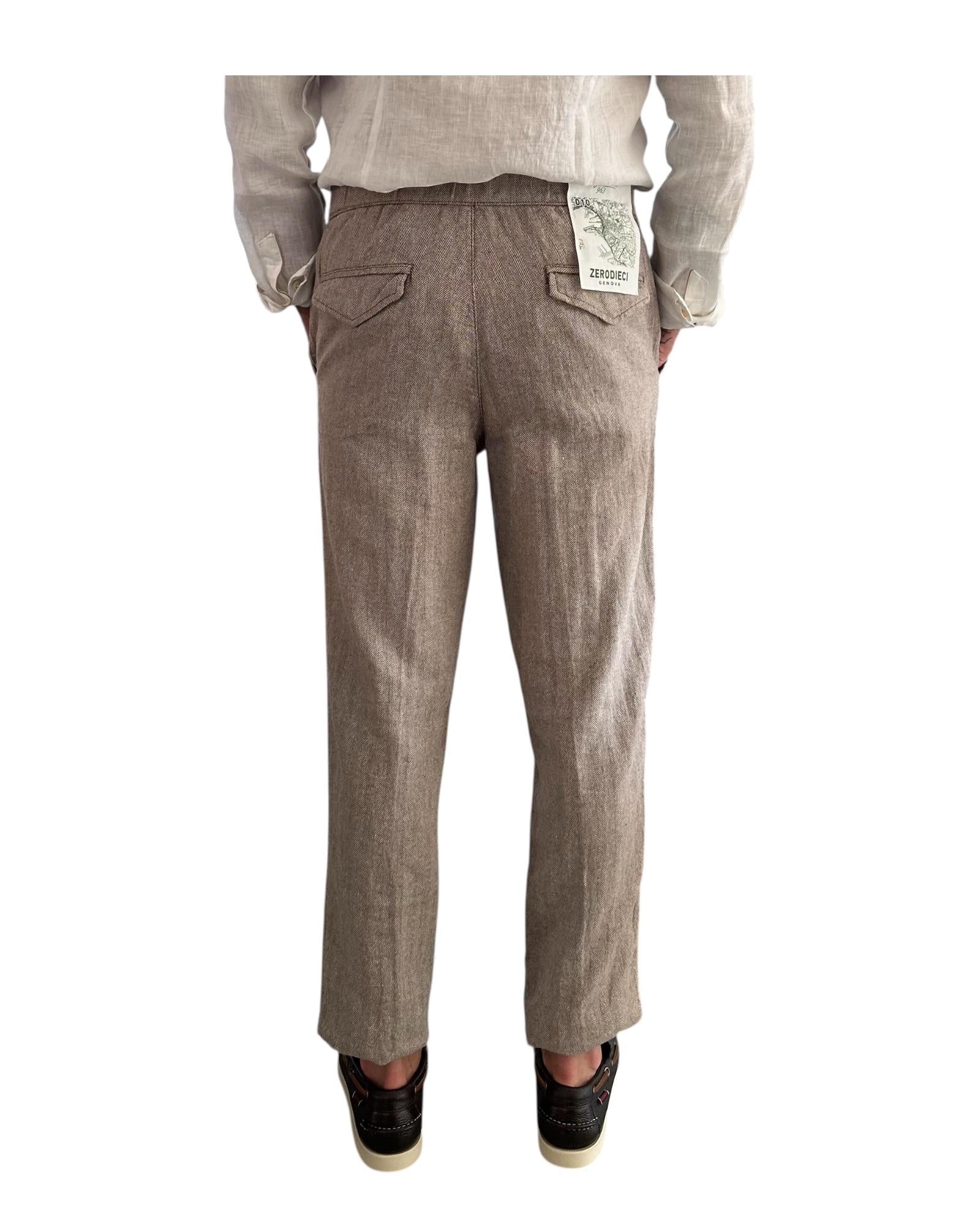 Pantalone misto lino Coffee Brown AU25S31PA PA1432 COFFEE BROWN Alley docks 