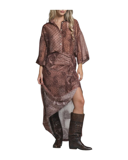 Gonna lunga in mussola con stampa paisley GLENN VIS130 IMPURE 