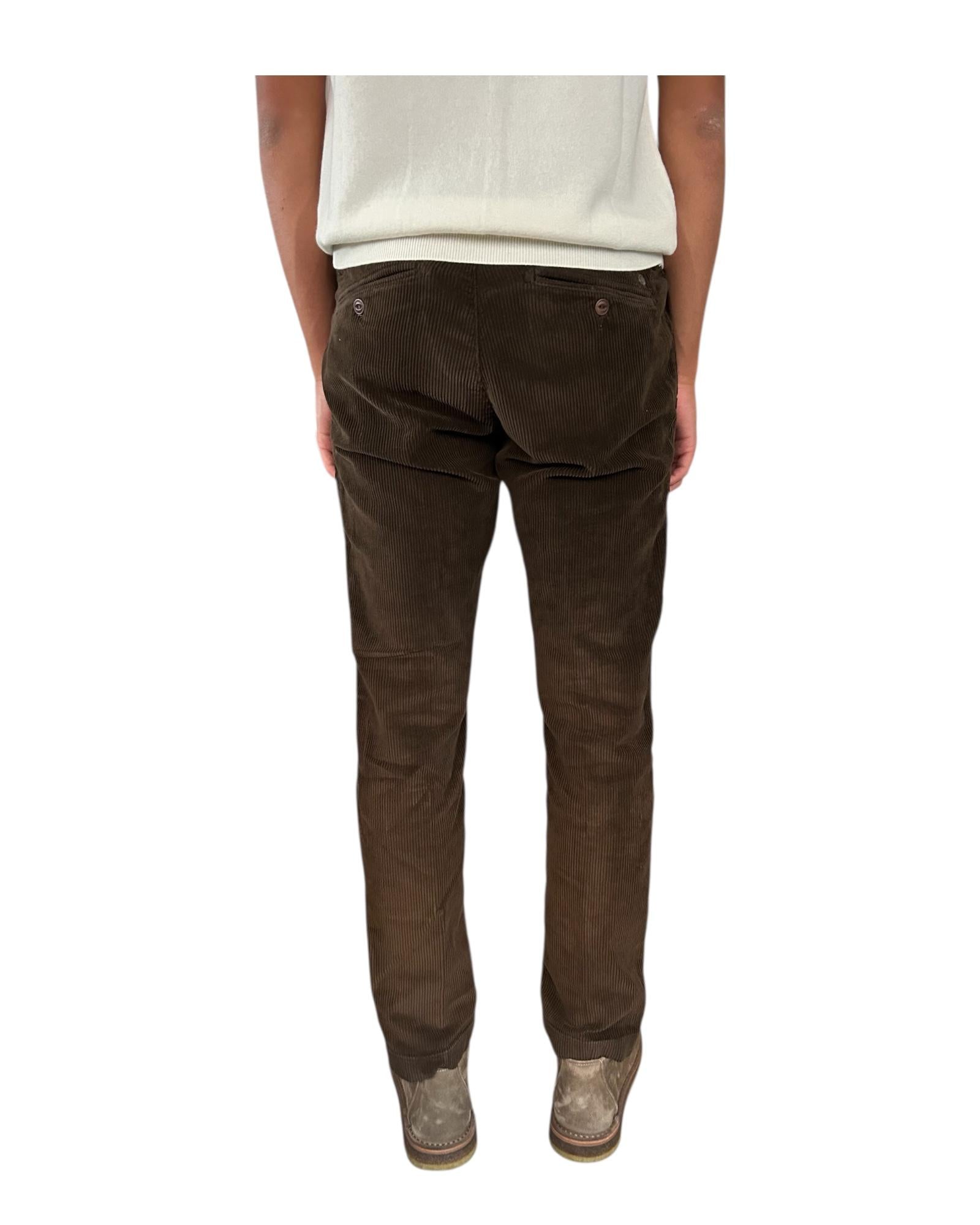 Pantalaccio Bristol velluto 500 righe Dark brown 019 BRISTOL VELVET DARK BROWN MODFITTERS 