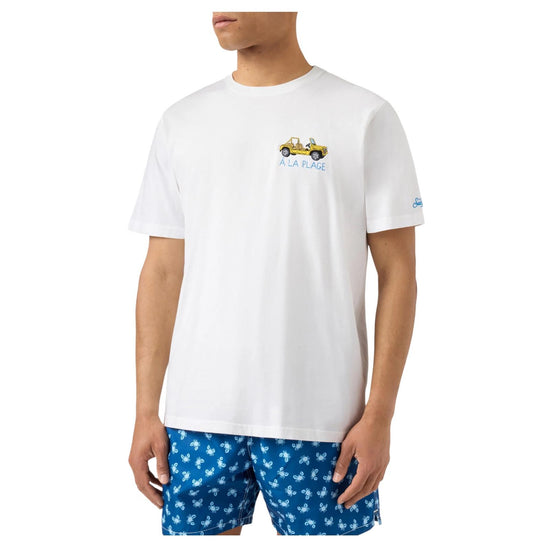 T-shirt Portofino bianca con ricamo À La Plage POT0001 04323L MC2 SAINT BARTH 