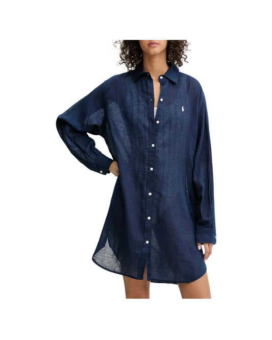 Camicione in cotone e lino Navy 21564377 NAVY RALPH LAUREN 