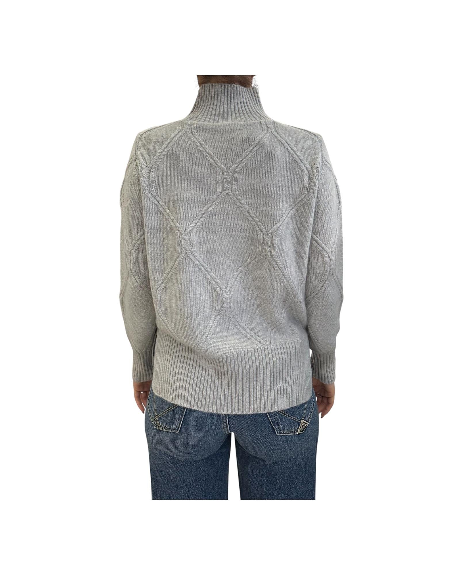 Maglione collo alto in Cashmere Grigio chiaro 97609 012 CAVALIERI MILANO 